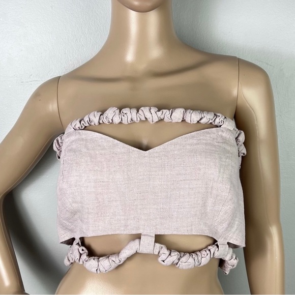 NEW GANNI PURPLE STRAPLESS CROP TOP - Picture 2 of 11